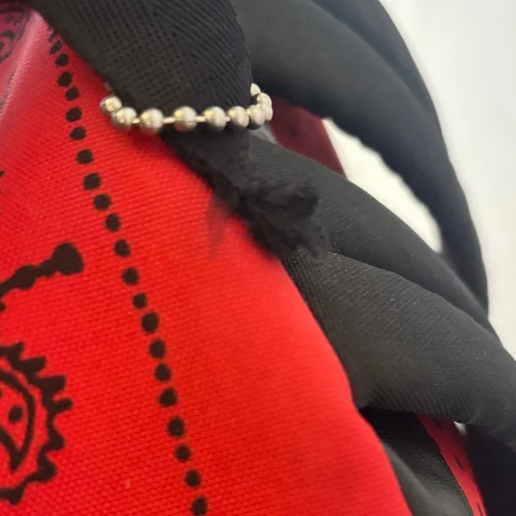 Coach Red and Black Paisley Perforated Backpack - Picture 5 of 12